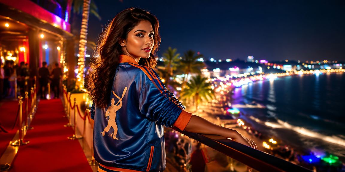 Festive IPL cricket betting promotion with Bollywood theme in Goa